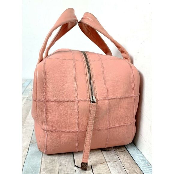 AUTHENTIC CHANEL CAVIAR PINK STITCH LEATHER MEDIUM ZIP TOP SQUARE PURSE HANDBAG - Picture 6 of 11